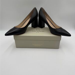 Marc Fisher Zala Black Leather Pointy Toe Heels size 11M